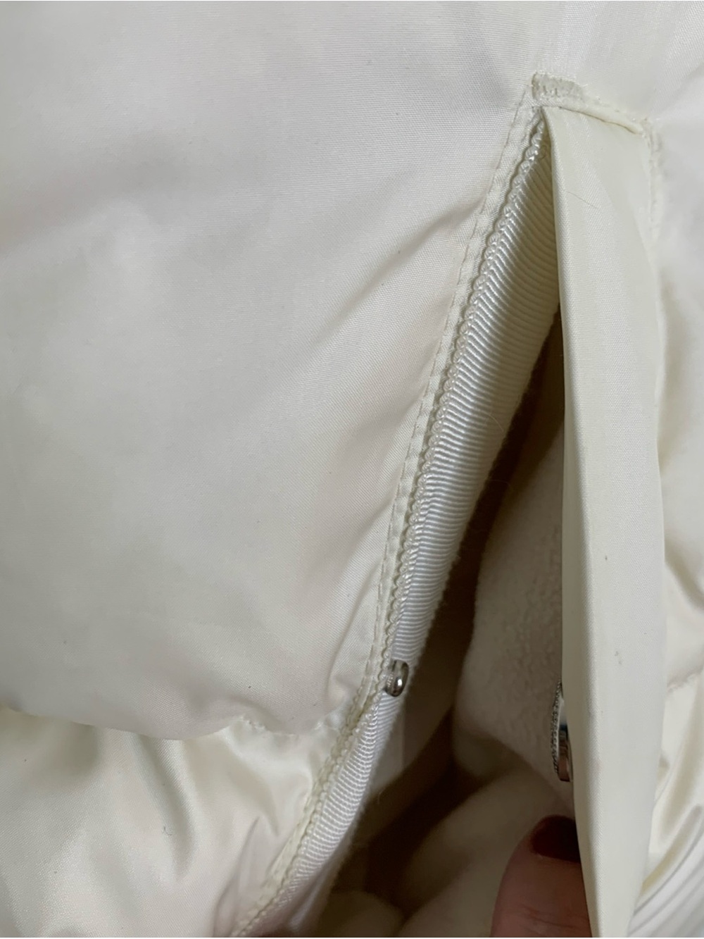 Lauren Ralph Lauren Down Puffer Vest Stand Faux Fur Collar Sz L  Cream/White - Picture 3 of 10